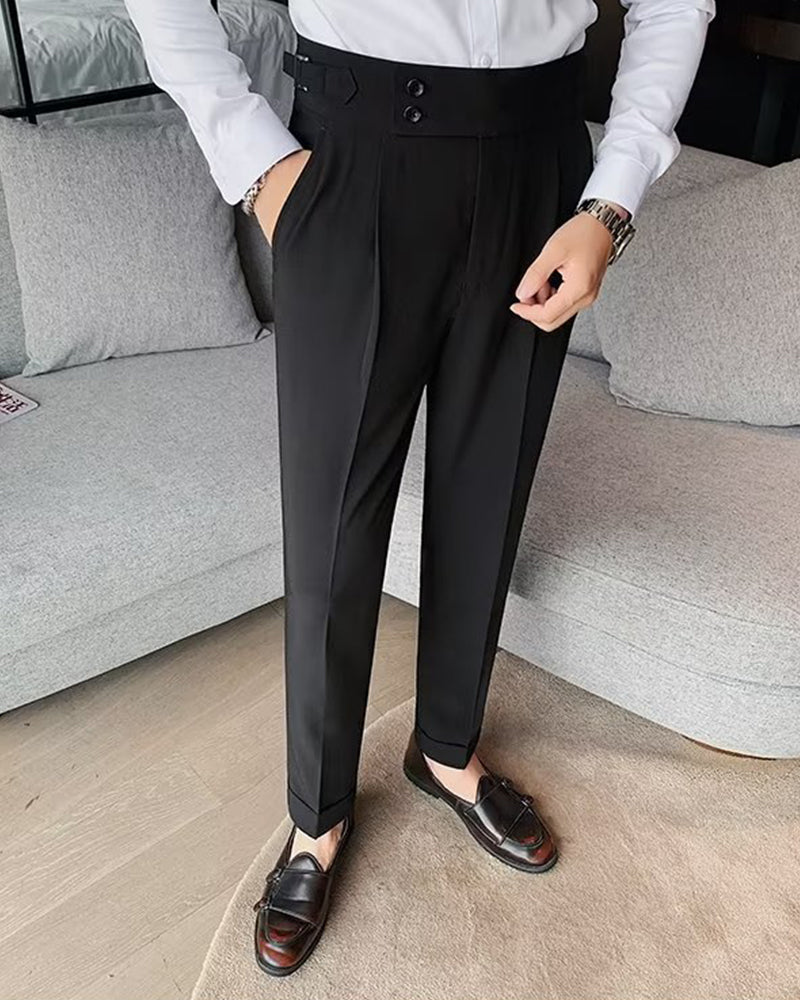 Pantalon Hommes Poche Unie Décontracté Robe