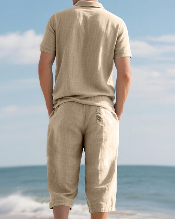 Ensemble Décontracté Pour Homme Composé D'un Polo Et D'un Pantalon 7/8