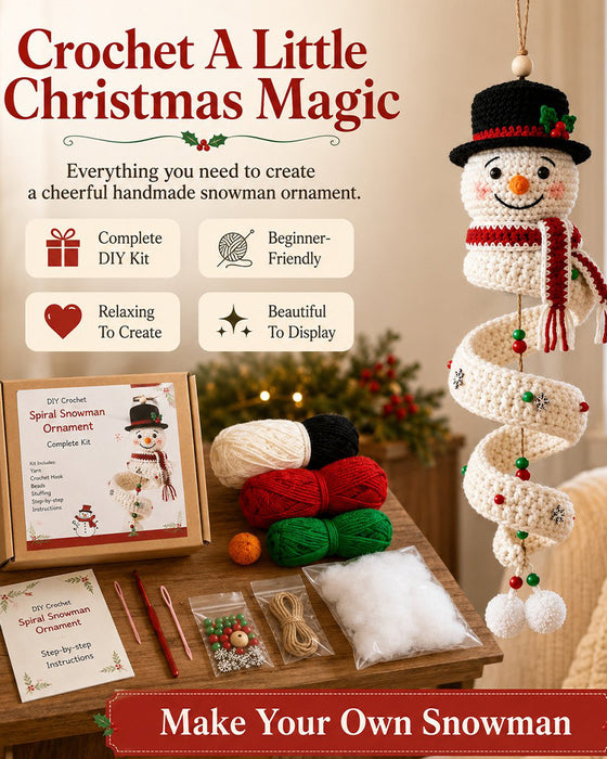 ☃️ Kit DIY Bonhomme De Neige En Spirale Au Crochet