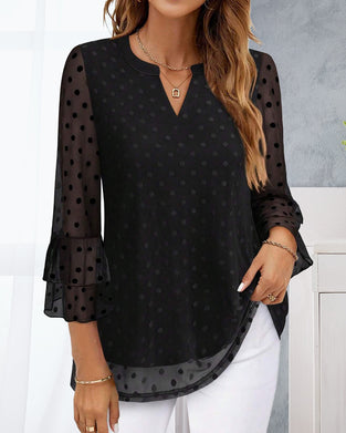 Blouse À Pois Élégante