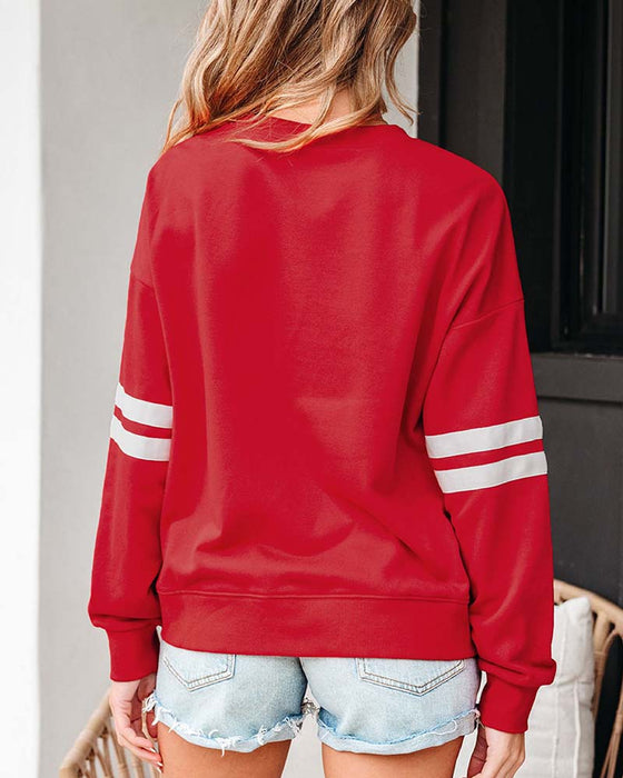Sweatshirt Col Rond Manches Longues Color-Block