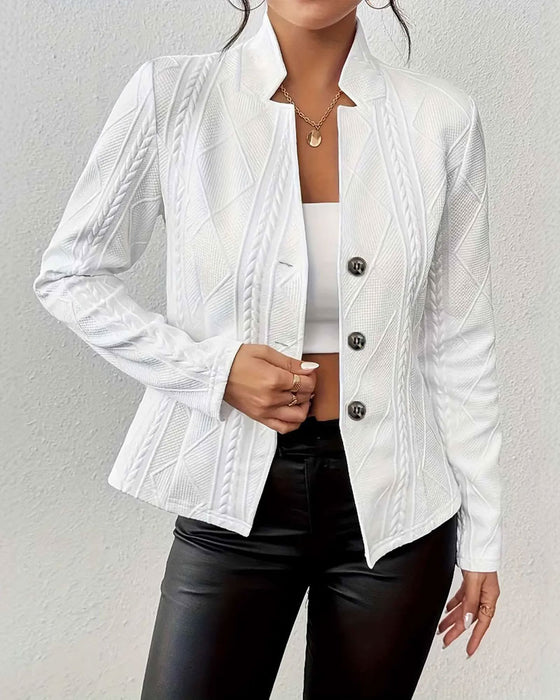 Blazer Manteau Uni Boutonné