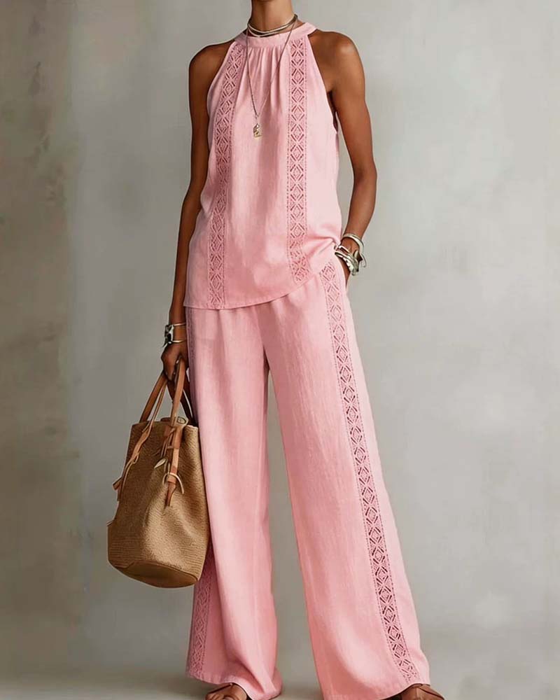 Ensemble Deux Pièces Évidé Halter
