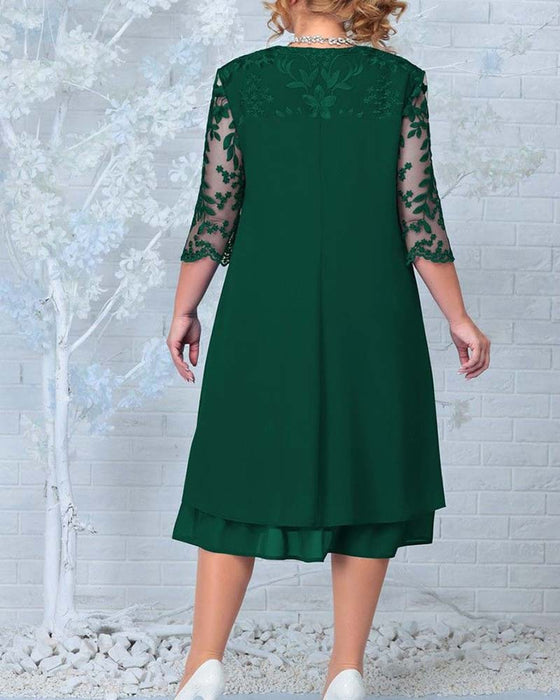 Robe décontractée ample en mousseline brodée