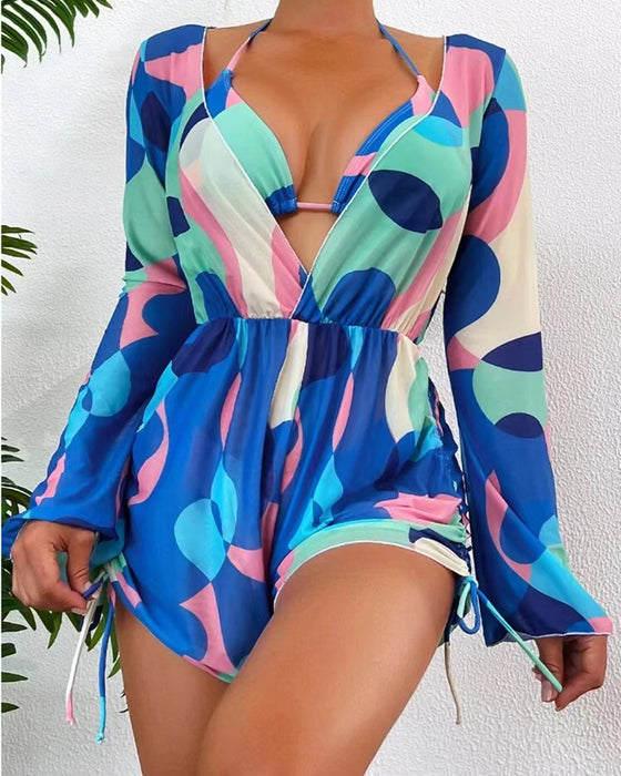 Maillot De Bain Cache-Impression Bikini Trois-Pièces