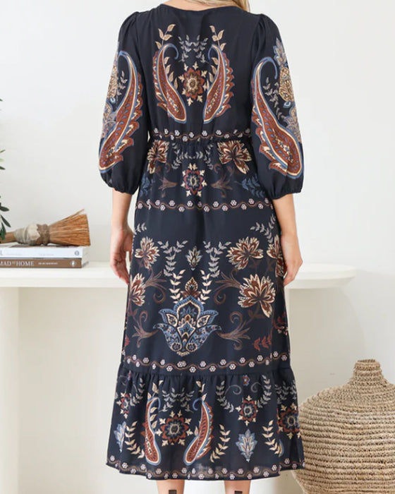 Robe Col V Manche Ballon
