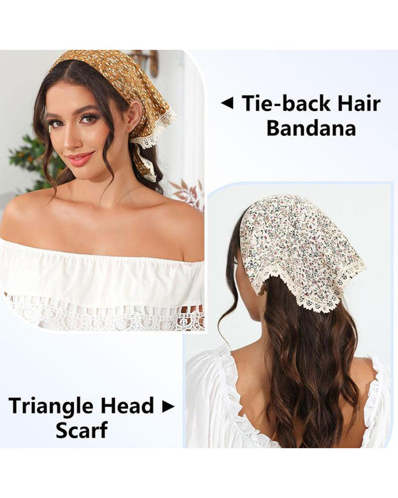 Petit Foulard Triangulaire à Fleurs