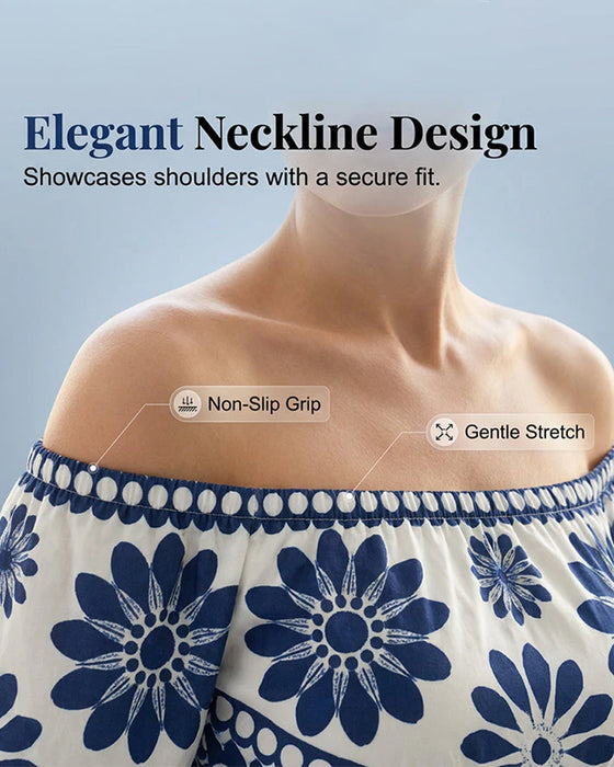Robe Off-Shoulder Florale Découpée