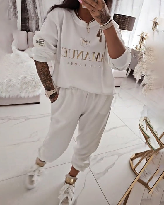 Set Sportif Décontracté Imprimé Deux-Pièces