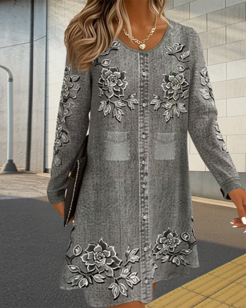 Robe Positionnée Imprimée Ourlet A