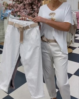 Pantalon uni et décontracté