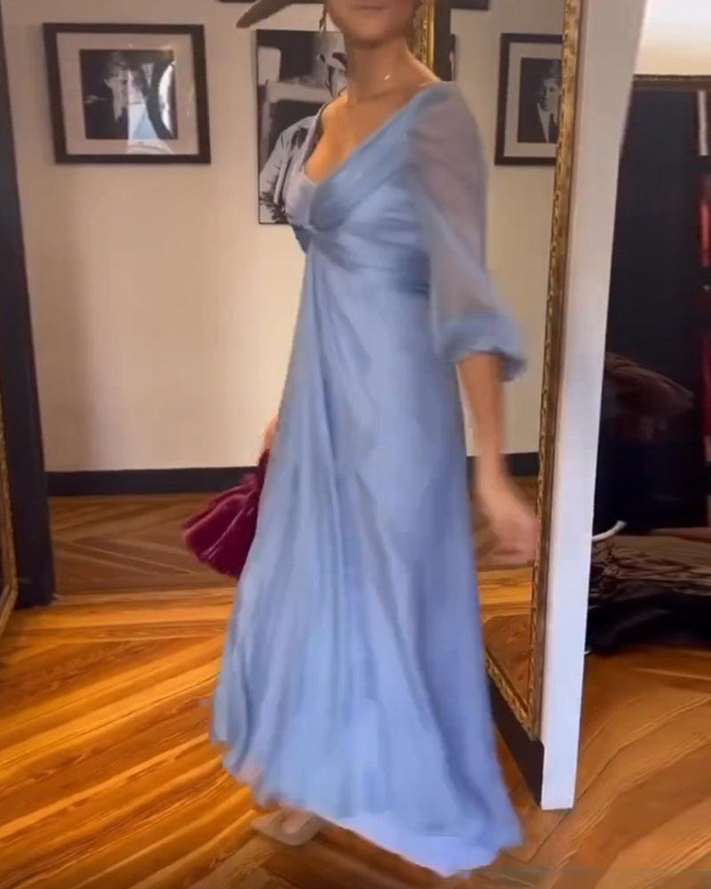 Robe taille basse de couleur unie