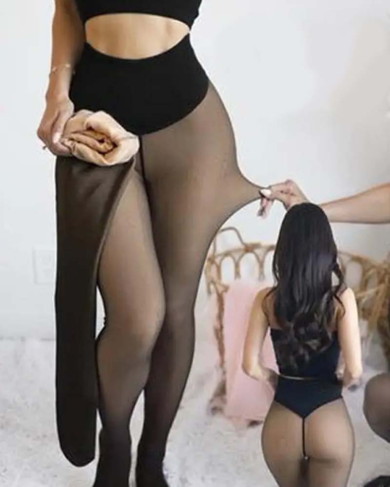 Leggings Moulants Doublés Polaire À Couture Unique