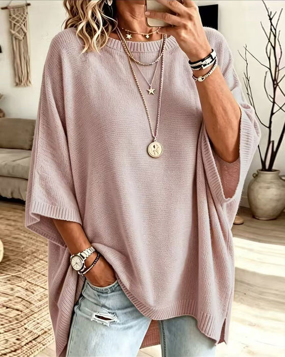 Pull Décontracté Col Rond Uni