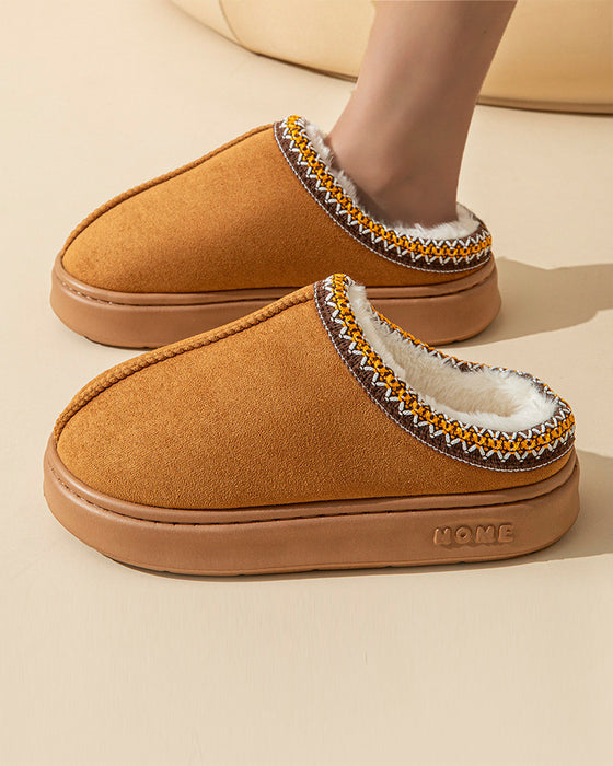 Pantoufles antidérapantes en coton chaud et léger