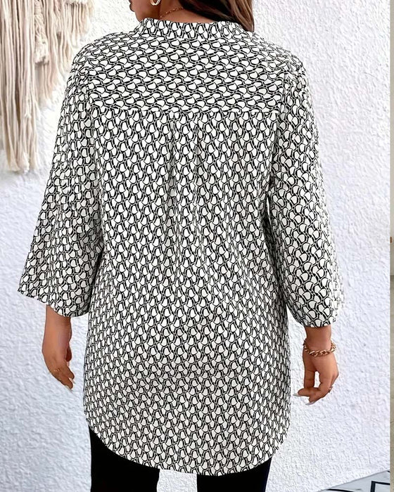 Blouse Col En V Élégant Sophistiqué Bohémienne