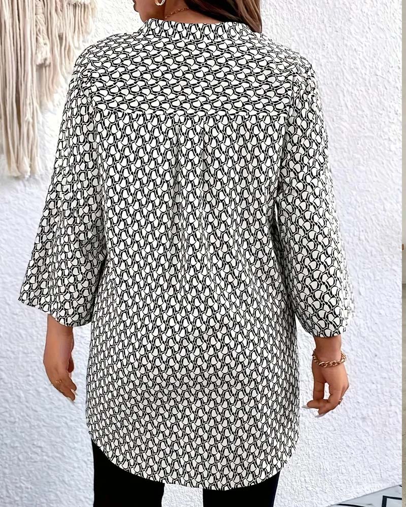 Blouse Col En V Élégant Sophistiqué Bohémienne