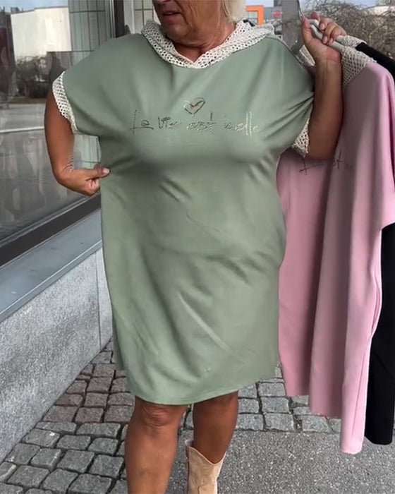 Robe Décontractée Lâche Avec Capuche