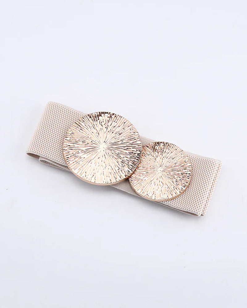 Ceinture Vintage Élastique Pour Femme Avec Boucle Dorée