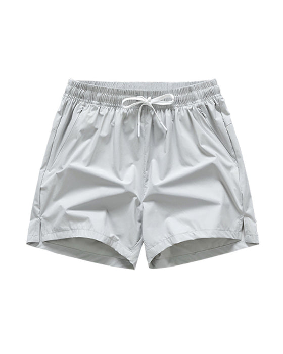 Shorts Hommes Taille Élastique Poche Séchage Rapide Ice-Soie Sport