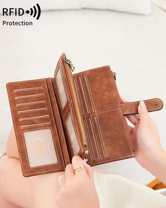 Portefeuille Long À Fermeture Éclair Pour Femme Tendance Exquis Cadeau