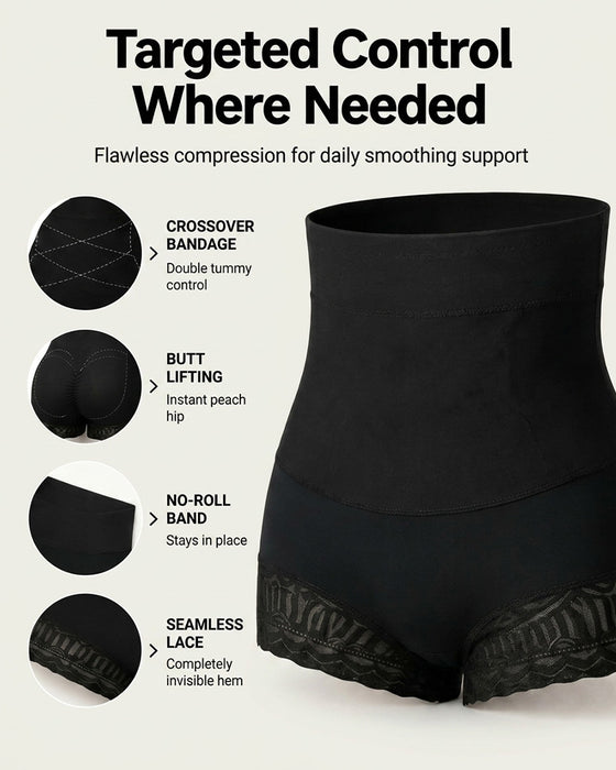 Culotte Gainante Femme Avec Contrôle Du Ventre Croisé