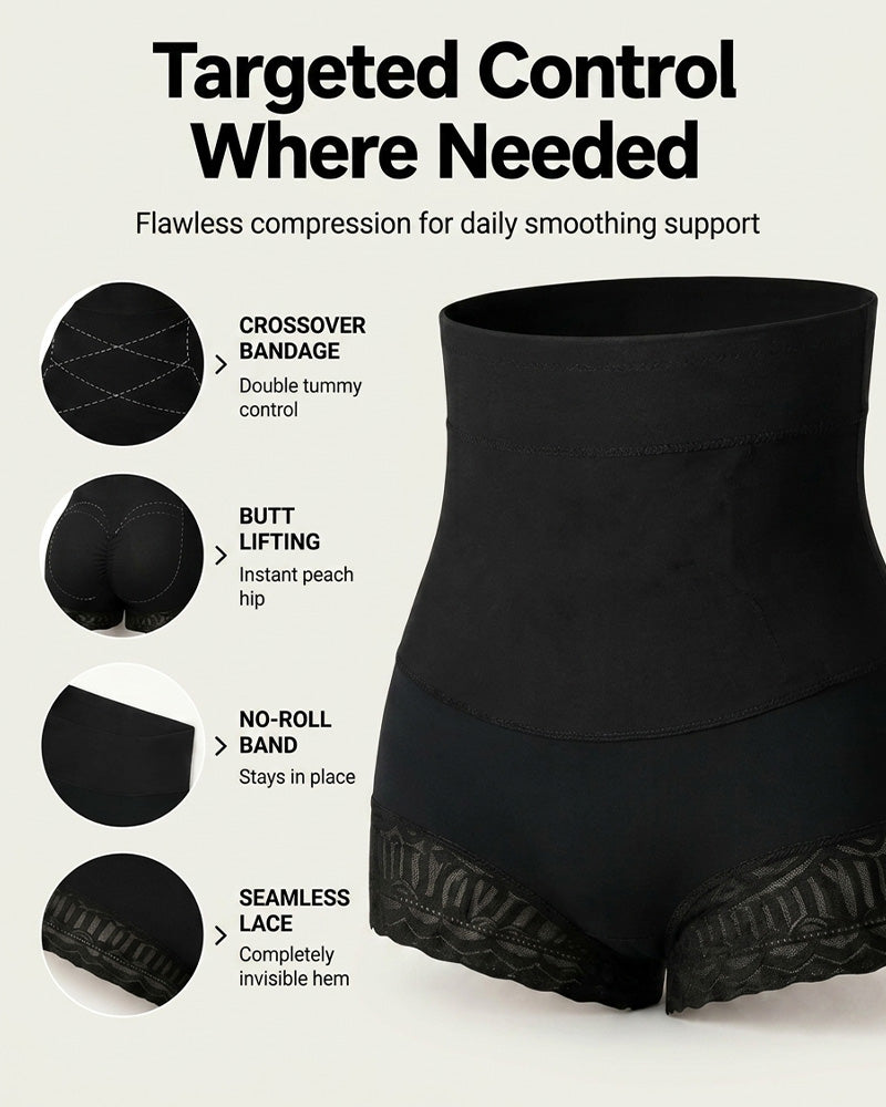Culotte Gainante Femme Avec Contrôle Du Ventre Croisé
