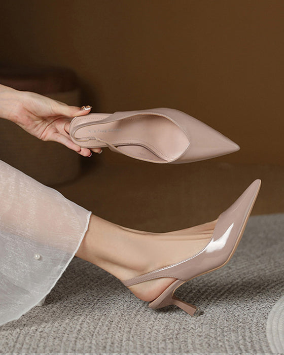 Talons hauts à bout pointu de couleur unie