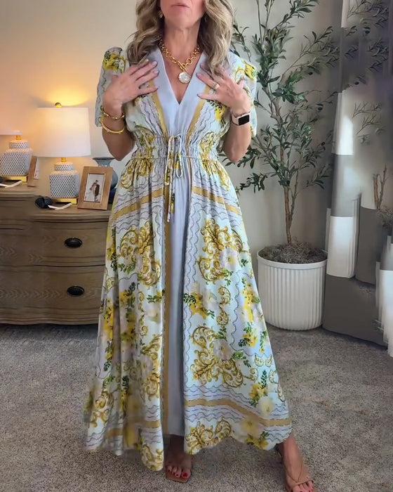Robe Imprimé Floral Col V Ligne A