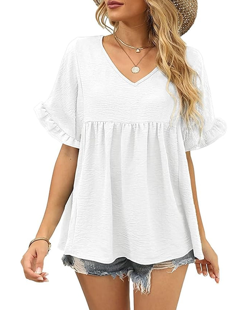 Blouse Décontractée Volant Coupe Loose