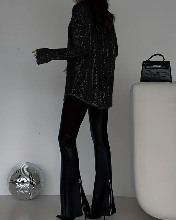 Chemise Revers Manche Longue Tendance
