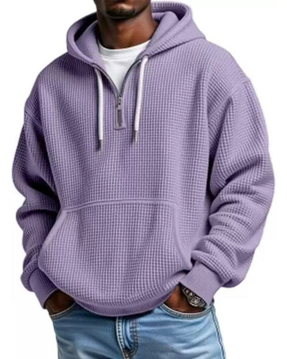 Hoodie Homme Unie Fermeture Éclair Pull