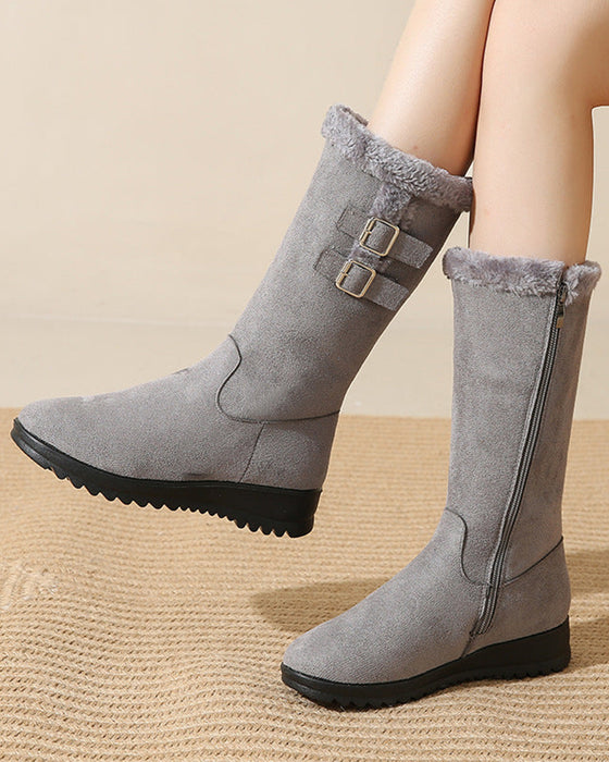 Bottes de Neige Femme Tendance Haute Cheville