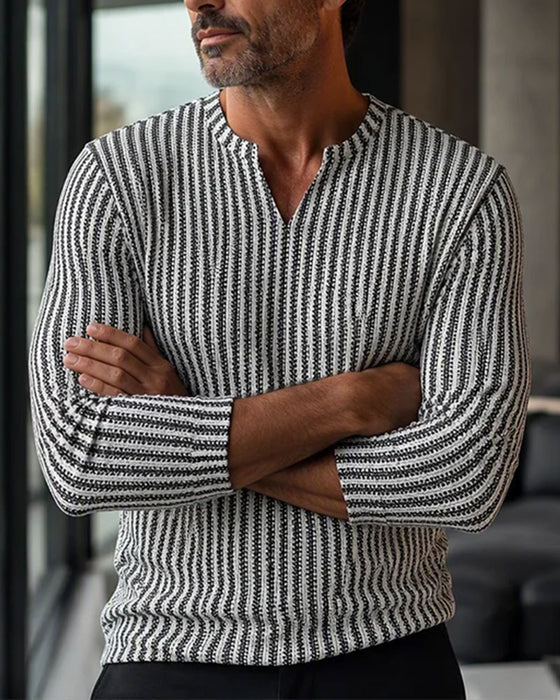 Top Rayé Manche Trois-Quarts Homme