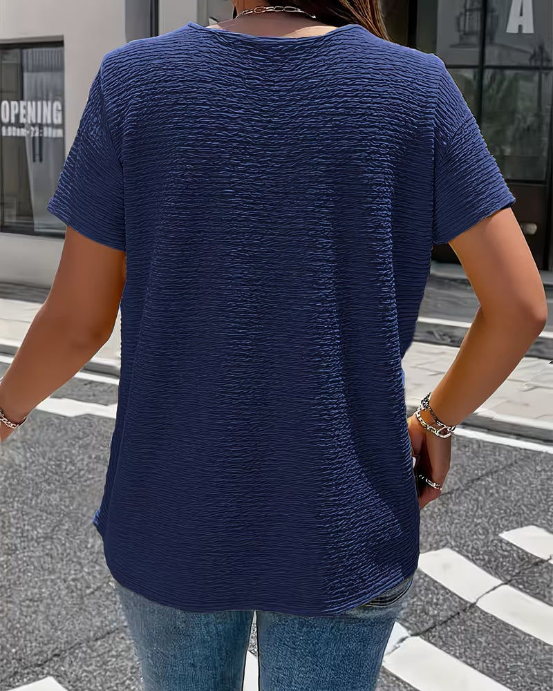 T-Shirt Col Peter Pan Trois Boutons