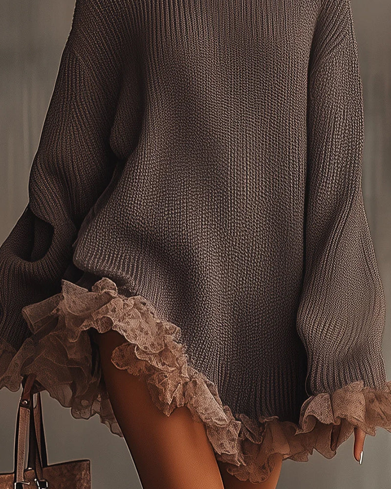 Ensemble Avec Style Élégant, Couche de Pull Et Robe Camisole