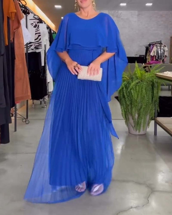 Robe longue à col rond et ligne A