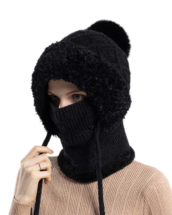 🔥Bonnet D’Hiver Épais Et Stylé – Avec Cache-Visage Chaud Et Écharpe🧣