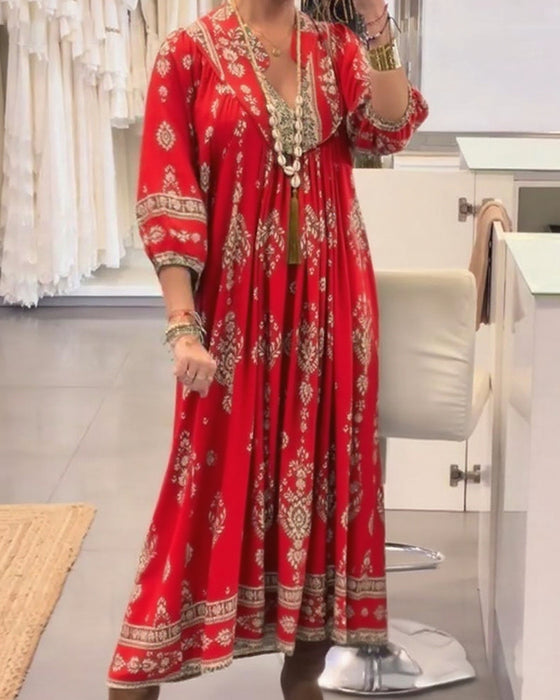 Robe décontractée à imprimé et poches amples