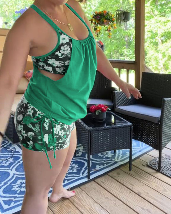 Maillot De Bain Imprimé Bretelles Boxer