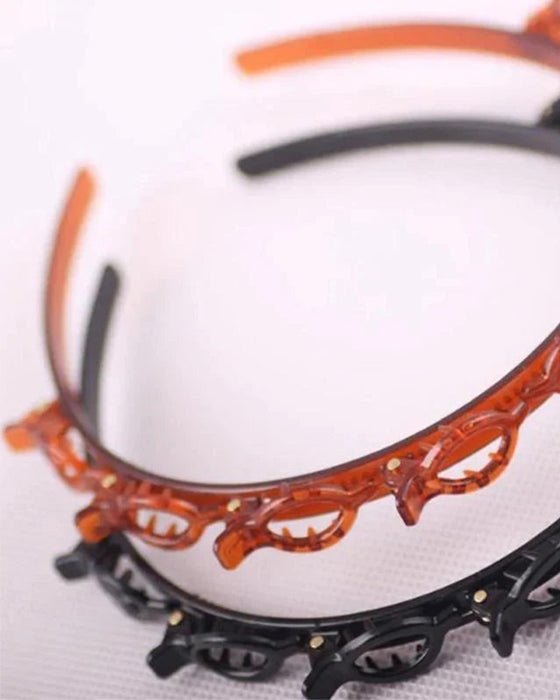 Coiffure à double frange avec épingle à cheveux