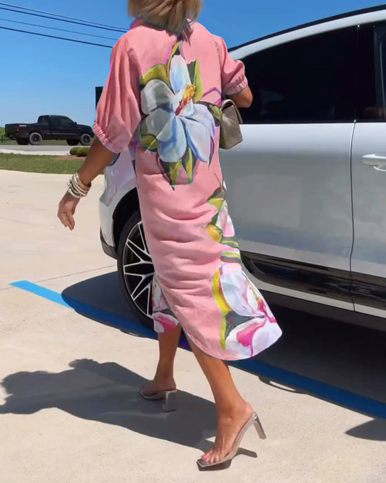 Robe décontractée ample à imprimé floral