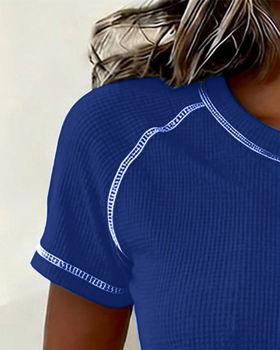 T-Shirt Tissage Gaufre Henley