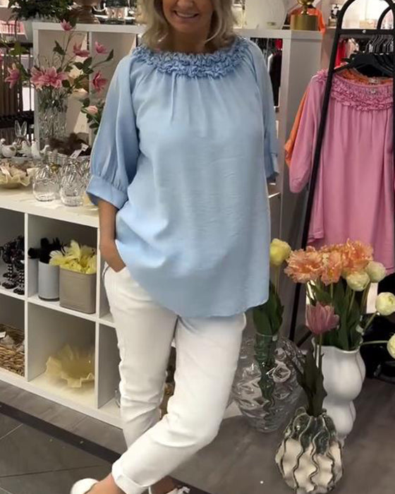 Blouse Manches Courtes Fleurie Large
