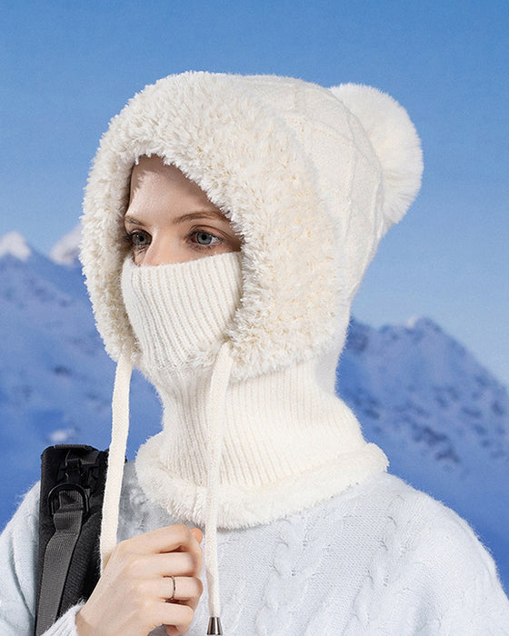 🔥Bonnet D’Hiver Épais Et Stylé – Avec Cache-Visage Chaud Et Écharpe🧣