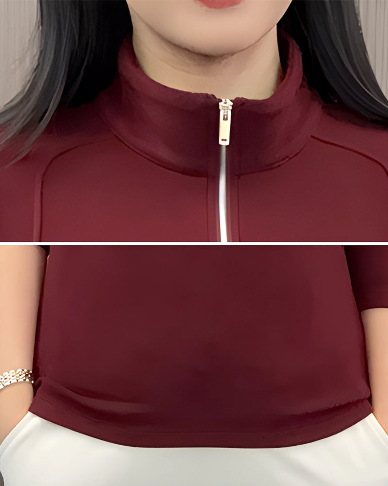 Haut Demi-Zip Polaire Manche Longue