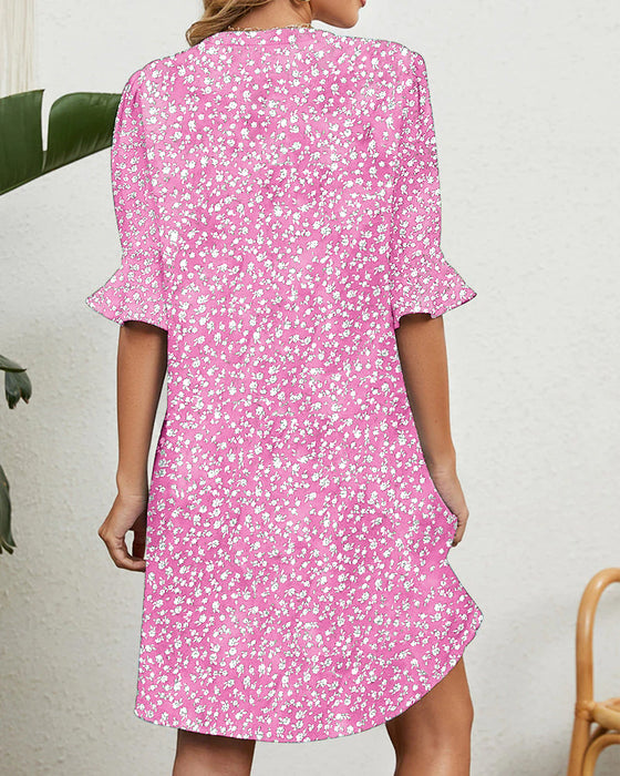Robe verte à fleurs pour femmes