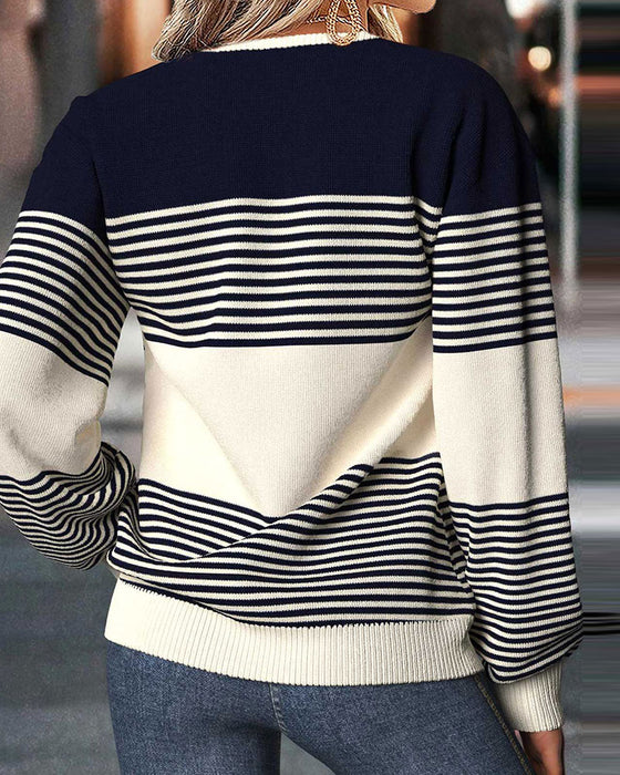 Sweatshirt Rayé Spliced Ample