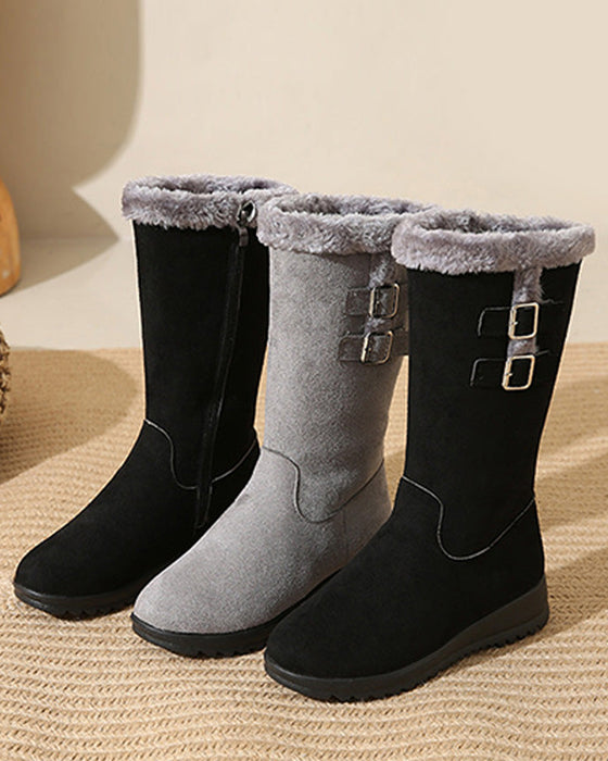 Bottes de Neige Femme Tendance Haute Cheville