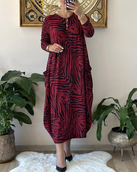 Robe ample et décontractée avec impression et poche